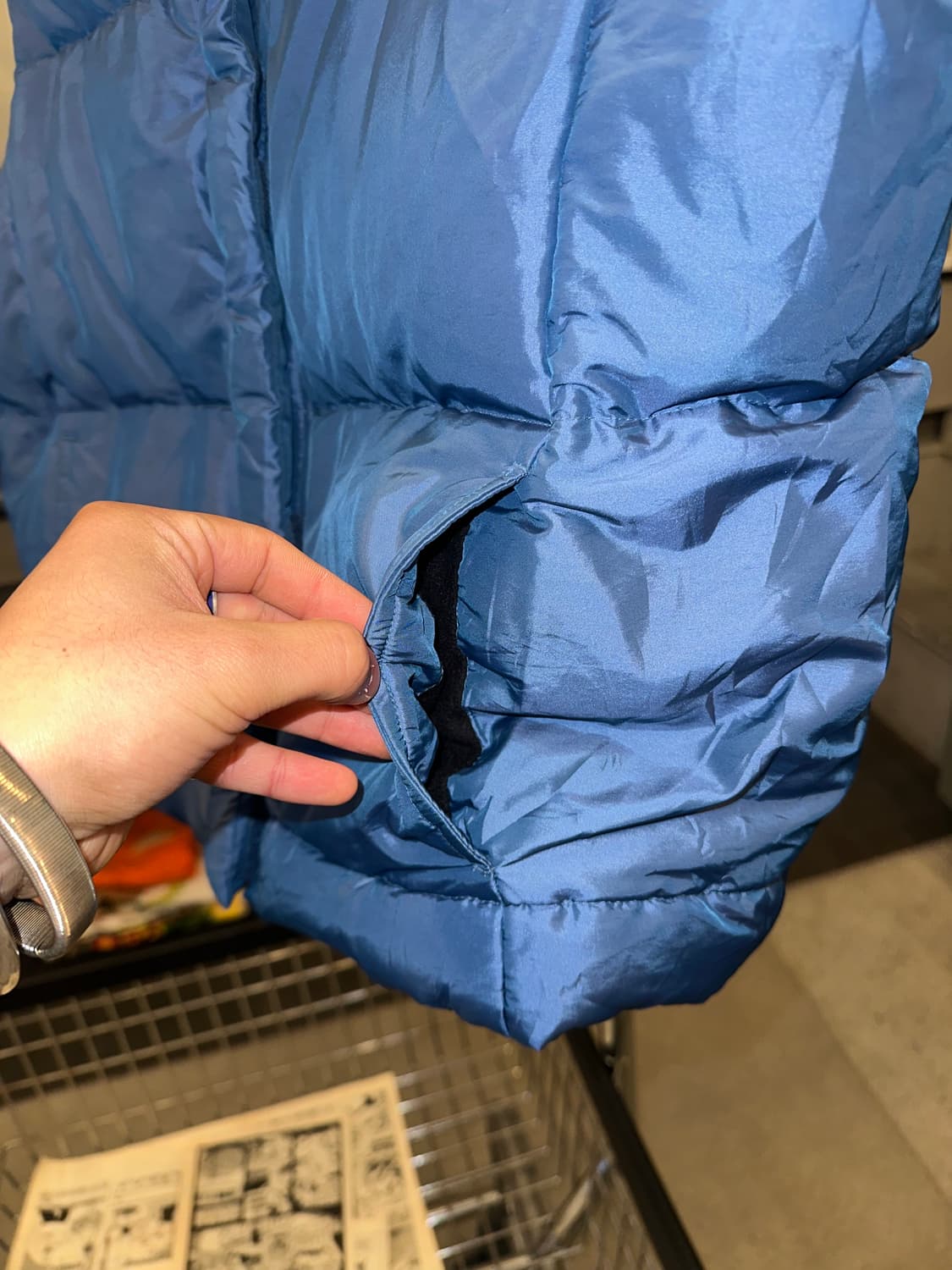 90‘s Gap blue/lining fleece padded vest 상품이미지6