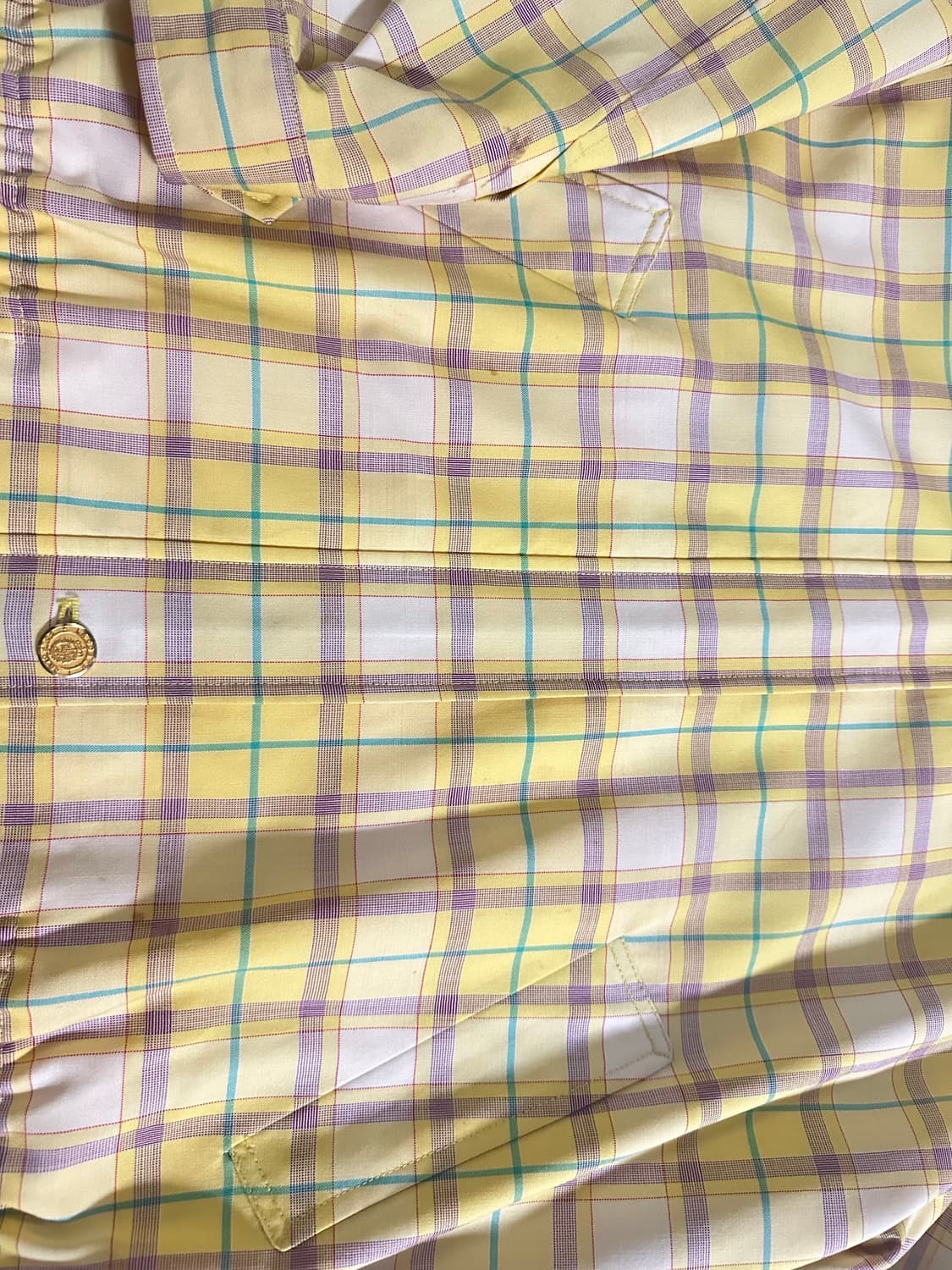 90s Lacoste 올드스쿨 서광 옐로우 타탄 체크 자켓 상품이미지5