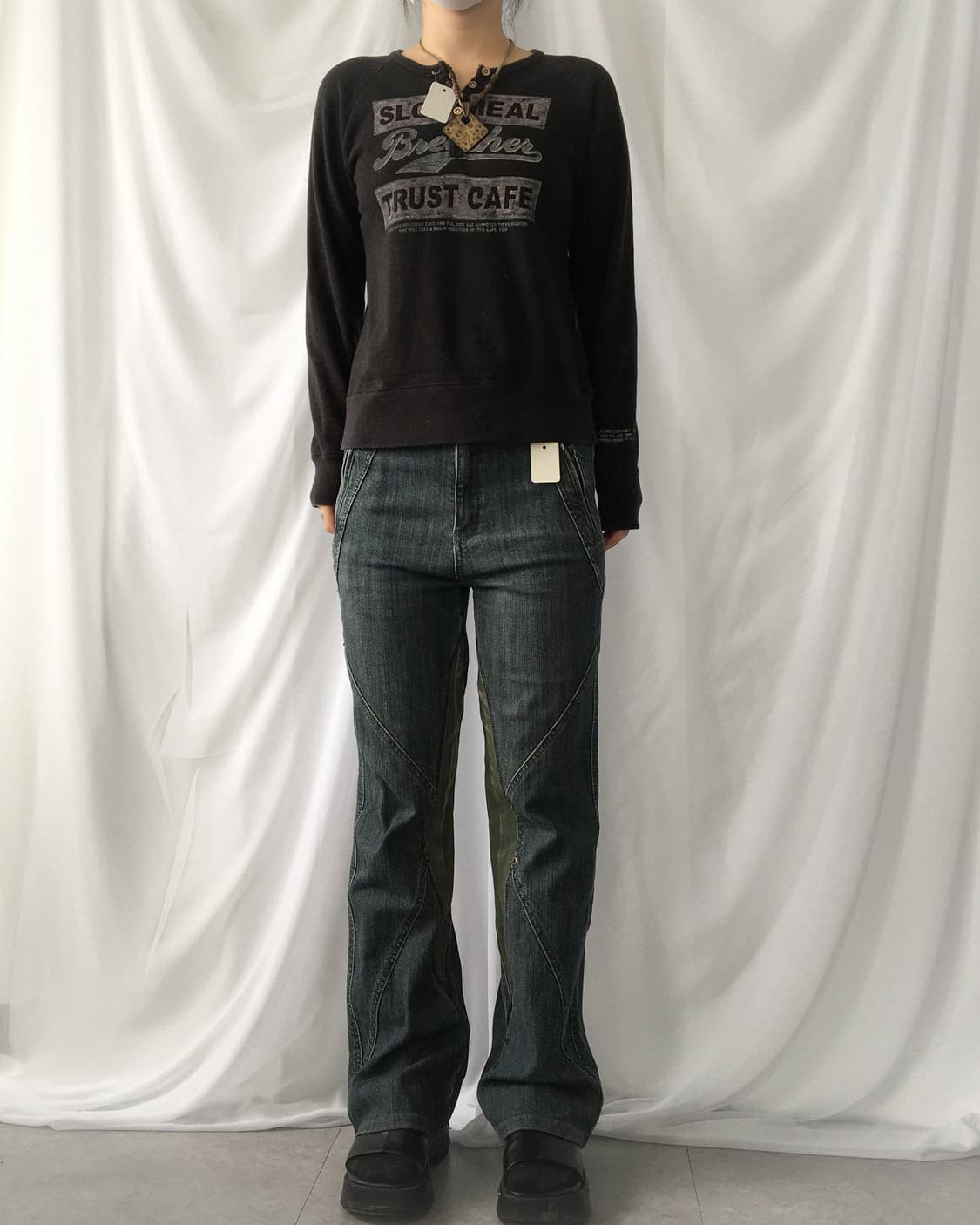 Lettering printing Henry neck t shirt 상품이미지5