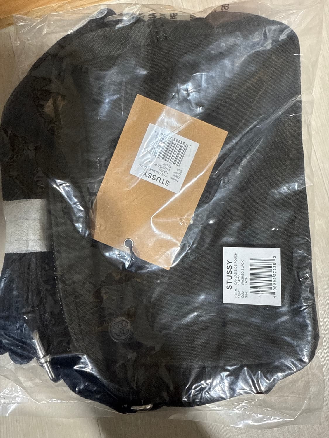 [OS]스투시 캔버스 사이드 파우치 워시드 블랙 상품이미지1