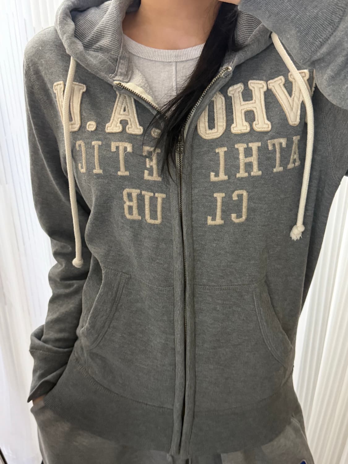 후아유 그레이 후드집업 S 상품이미지1