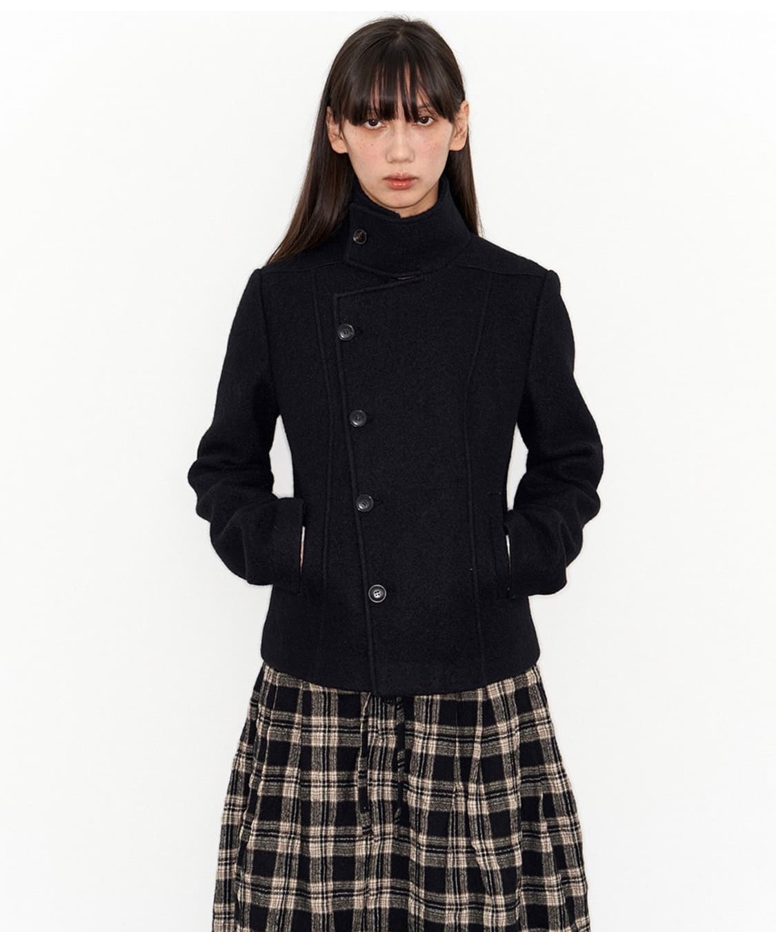 MF Stand Color Wool Short Coat 하이넥코트 상품이미지1