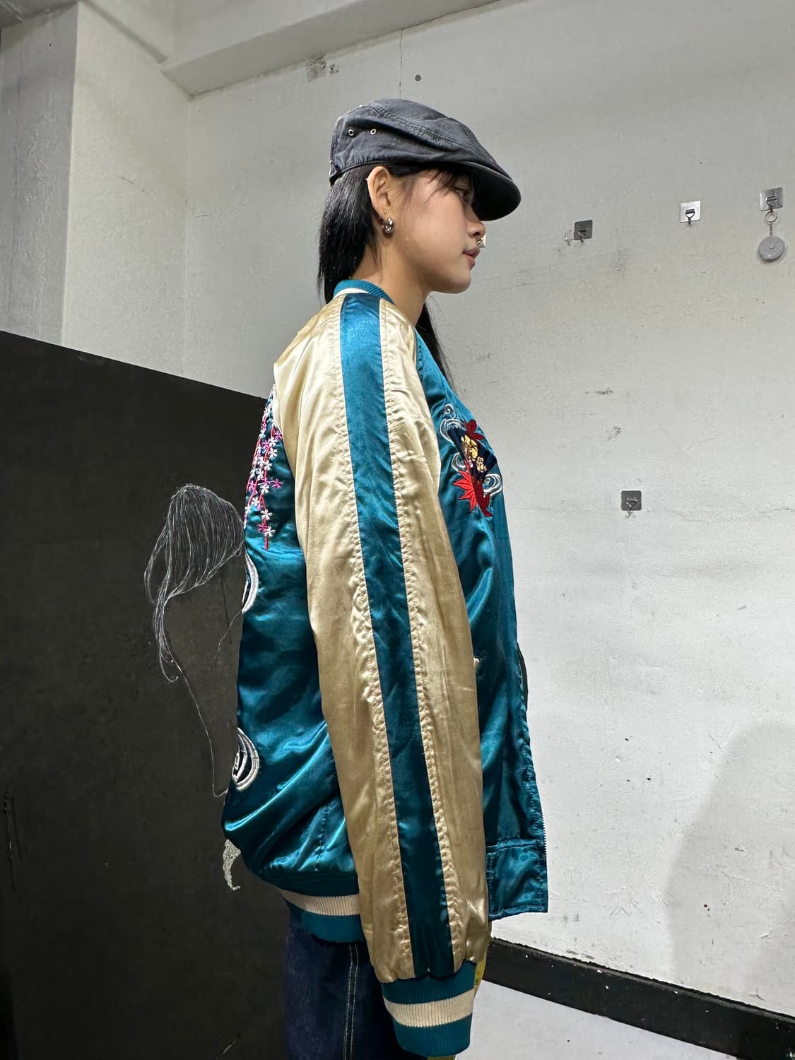 Jpn 일본빈티지 오리엔탈 로 민트 기모노 스카잔 자켓 상품이미지6