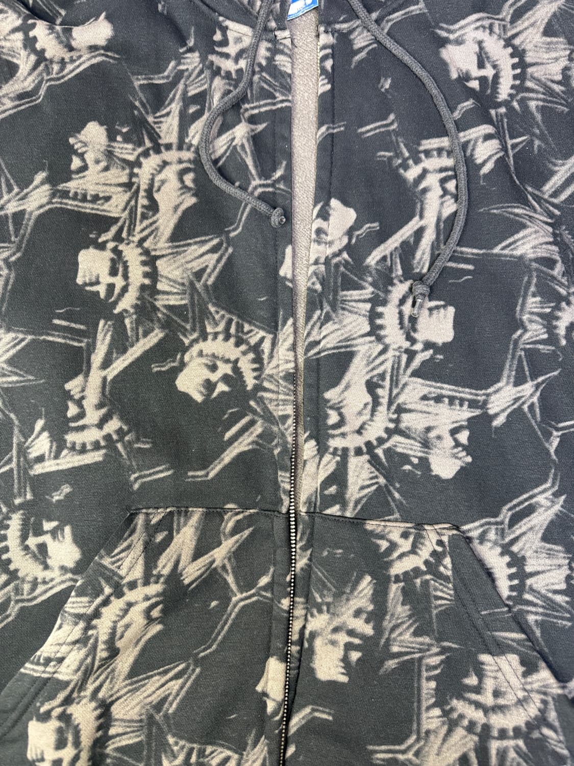 빈티지 00s 스와거 SWAGGER 자유의 여신상 집업 후드 L 상품이미지3