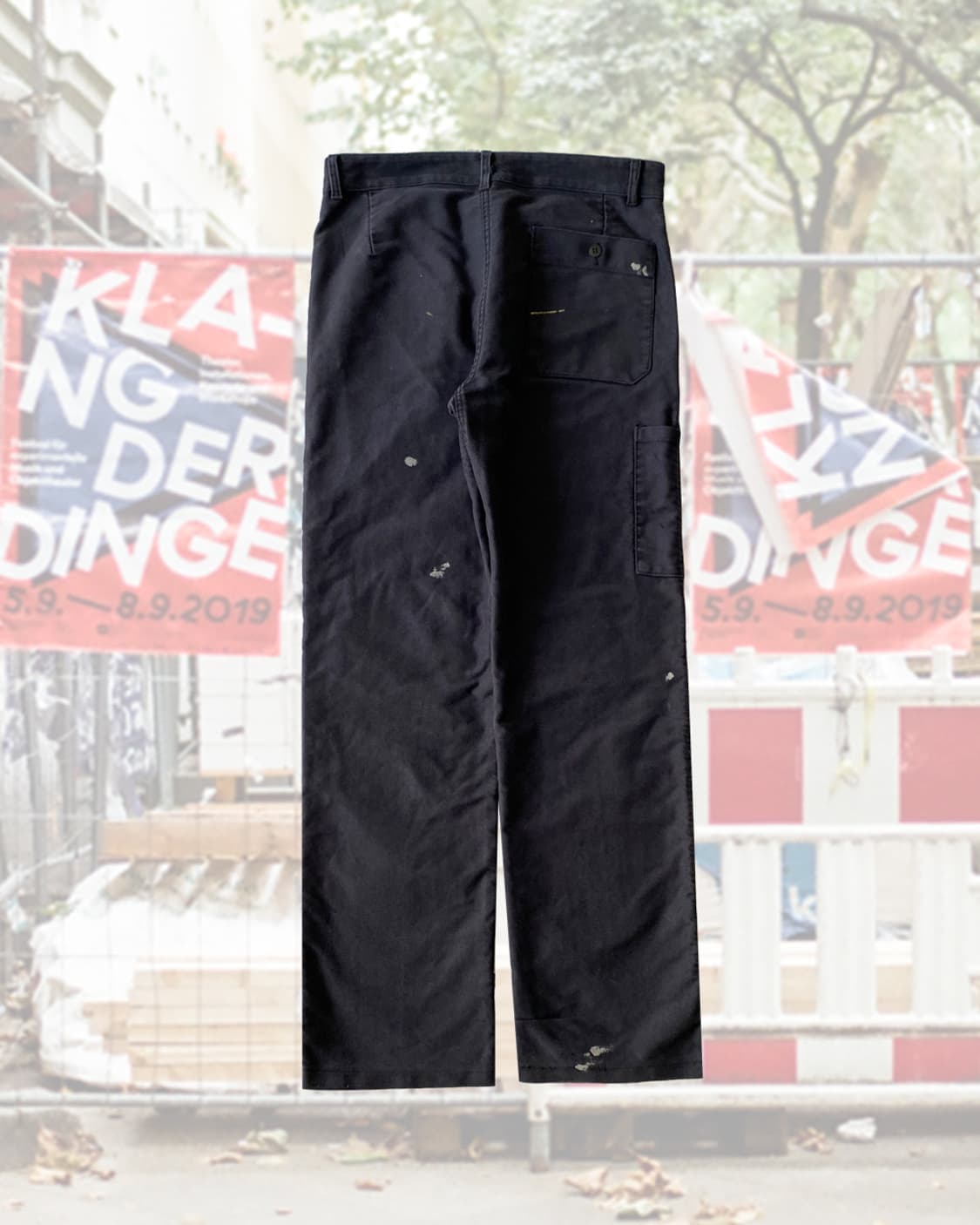 빈티지 오리지널 몰스킨 리페어 페인팅 프렌치 워크팬츠 상품이미지2