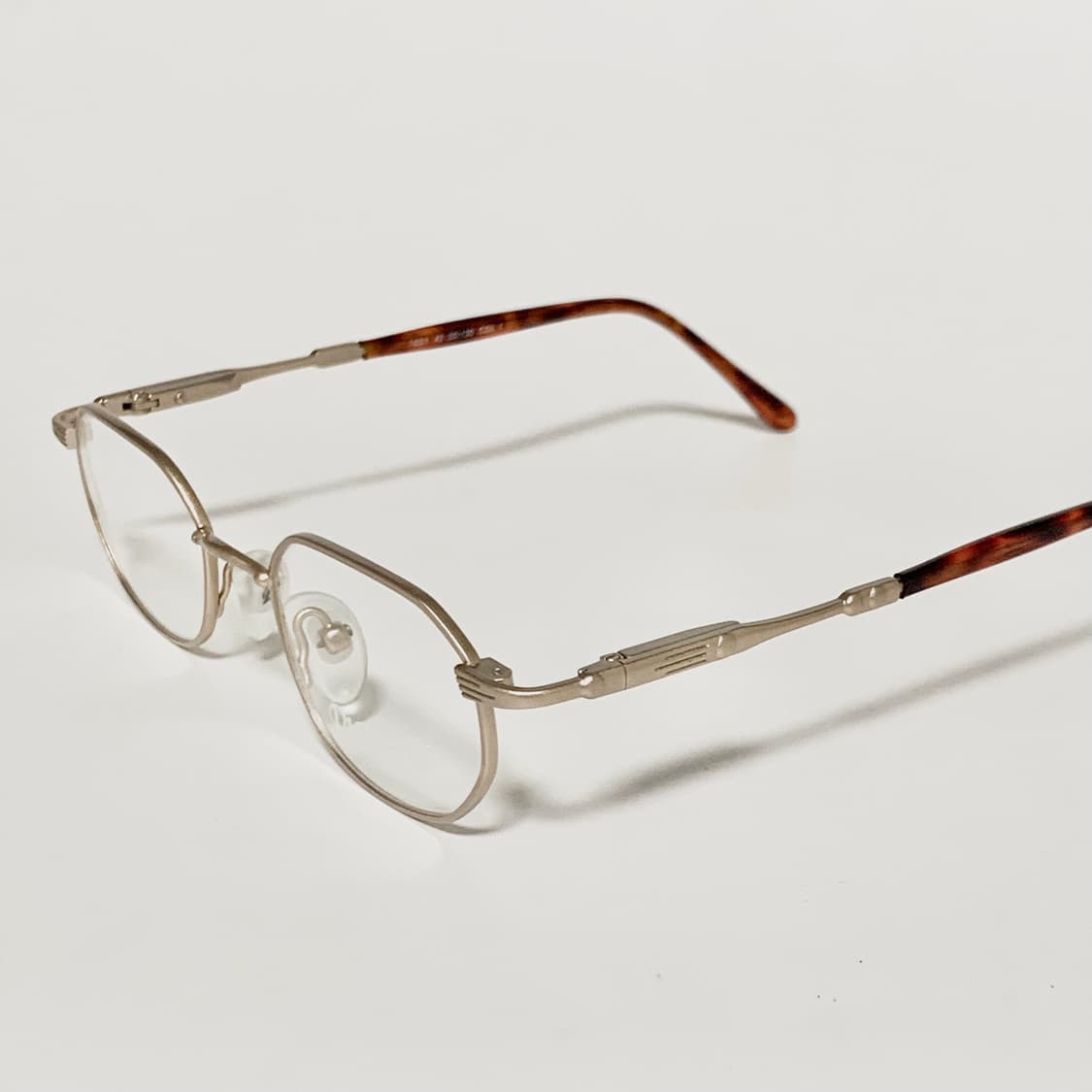 993 데드스탁 빈티지 안경테 레트로 육각형 무광골드 풀메탈 남녀공용 상품이미지4