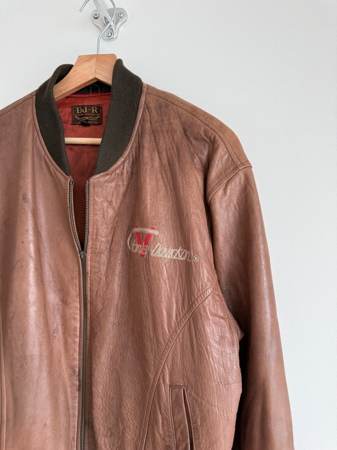 Pre owned 레더 스타디움 자켓 상품이미지5