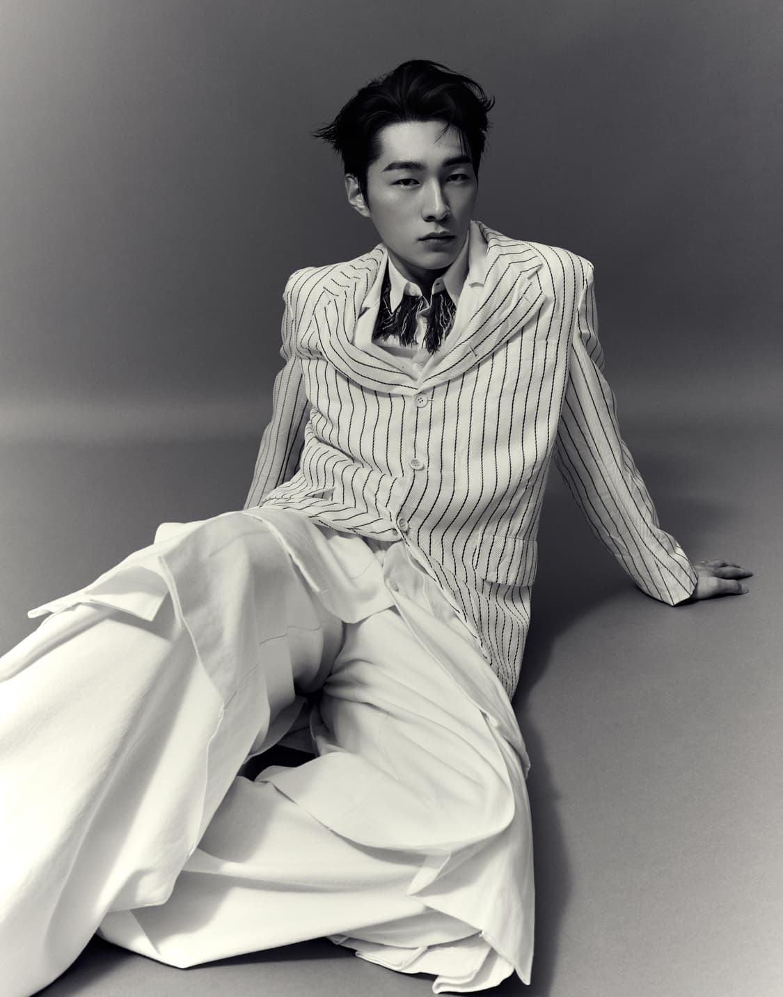 꼼데가르송 셔츠 라인 넥 프린지 셔츠 M  상품이미지1