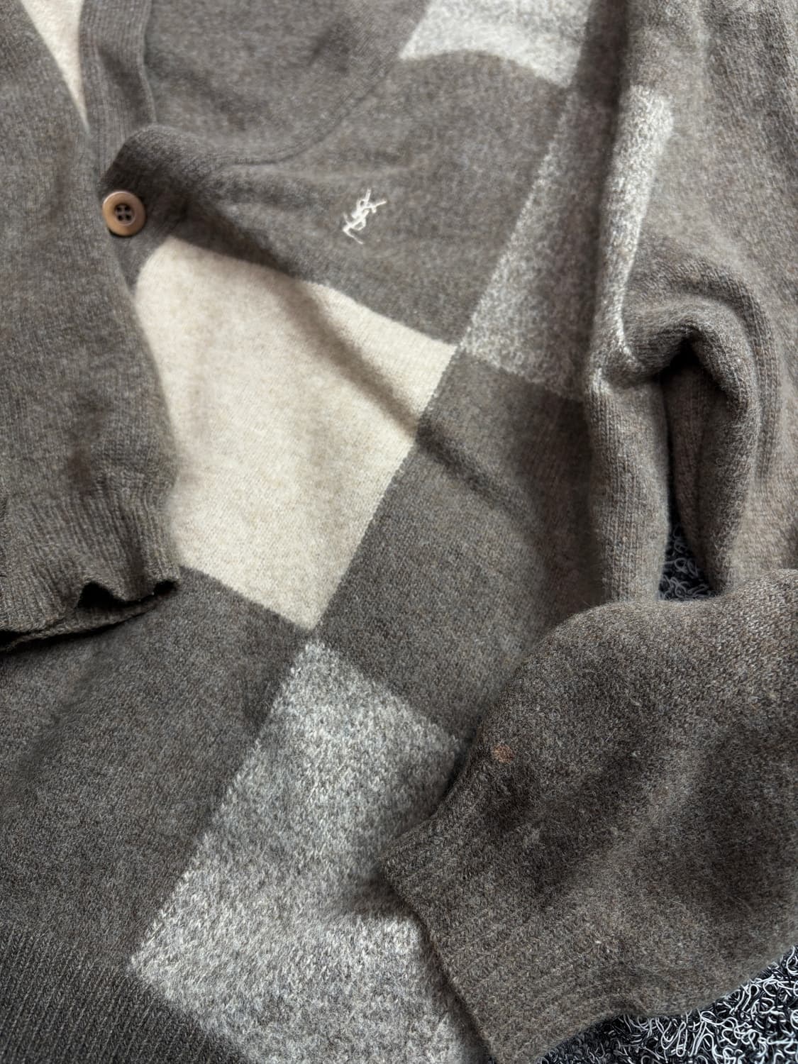 90s YSL 입생로랑 아카이브 패턴 울 가디건 2169 상품이미지4