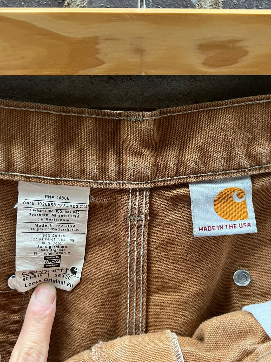 [36x30] 칼하트 USA MADE 더블니 워크팬츠 덕 캔버스 상품이미지10