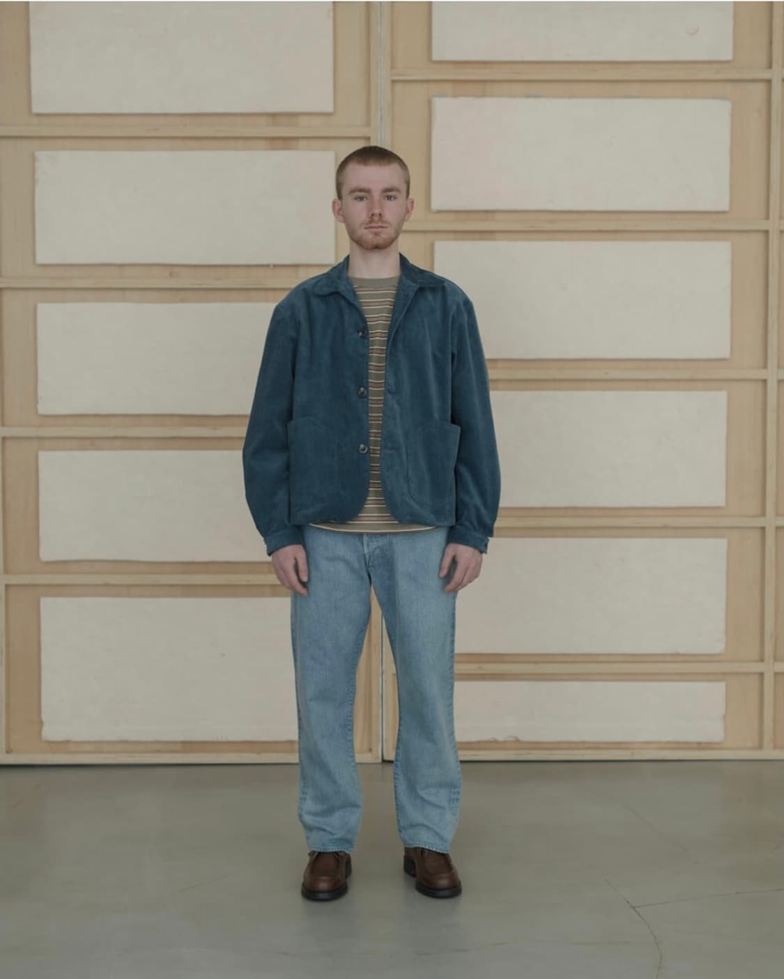 42size택포15만)25fw피그벨 보더 L/S 타우페 베이지 상품이미지2