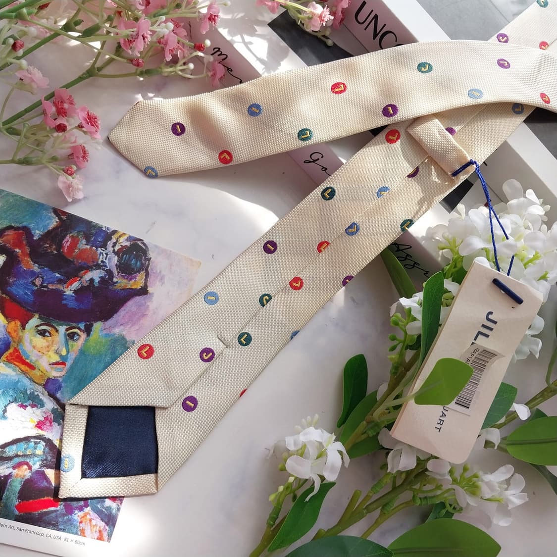 질스튜어트 실크 도트 패턴 넥타이 5.6cm S등급 새상품 K2402 상품이미지3