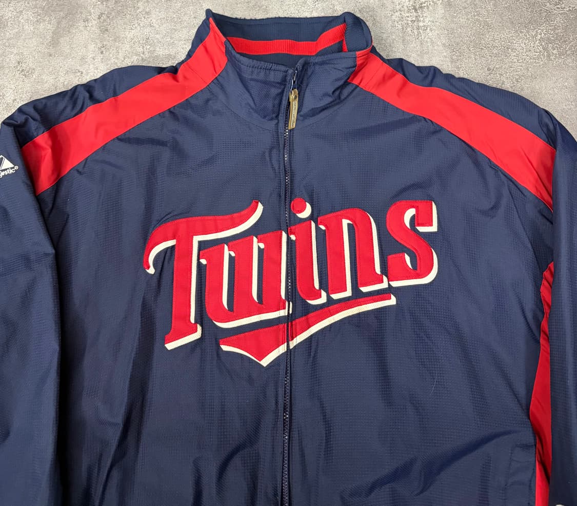 90s 마제스틱 미네소타 트윈스 야구 점퍼 네이비/레드 상품이미지4