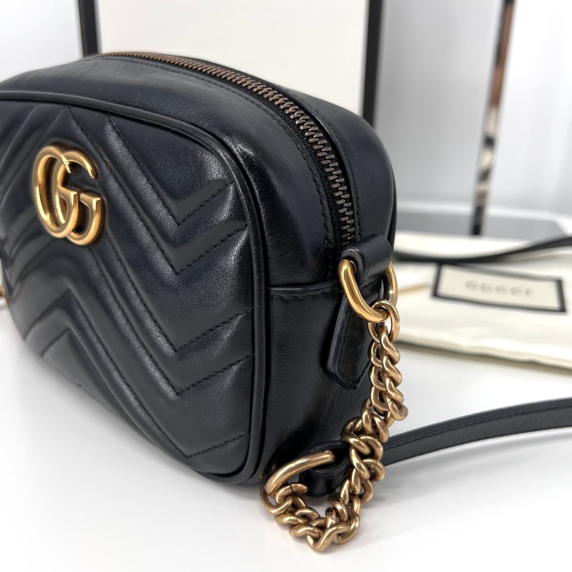 구찌 GG 마몽 미니 크로스백 블랙 (448065) 상품이미지8