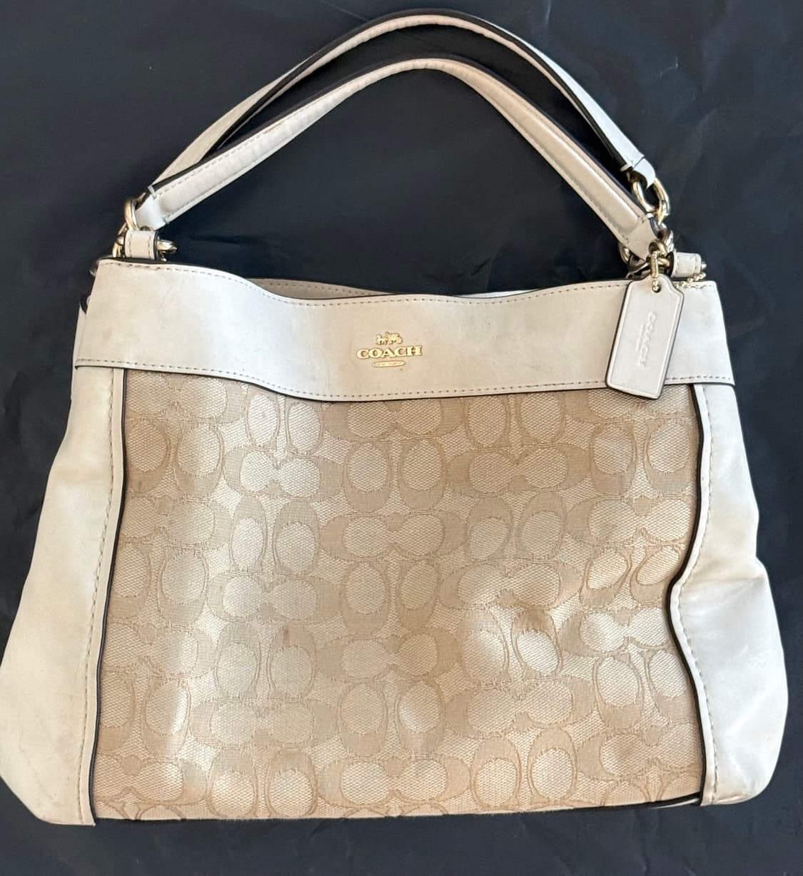 코치 시그니처 자카드 아이보리 호보 숄더백 Y2K 상품이미지3