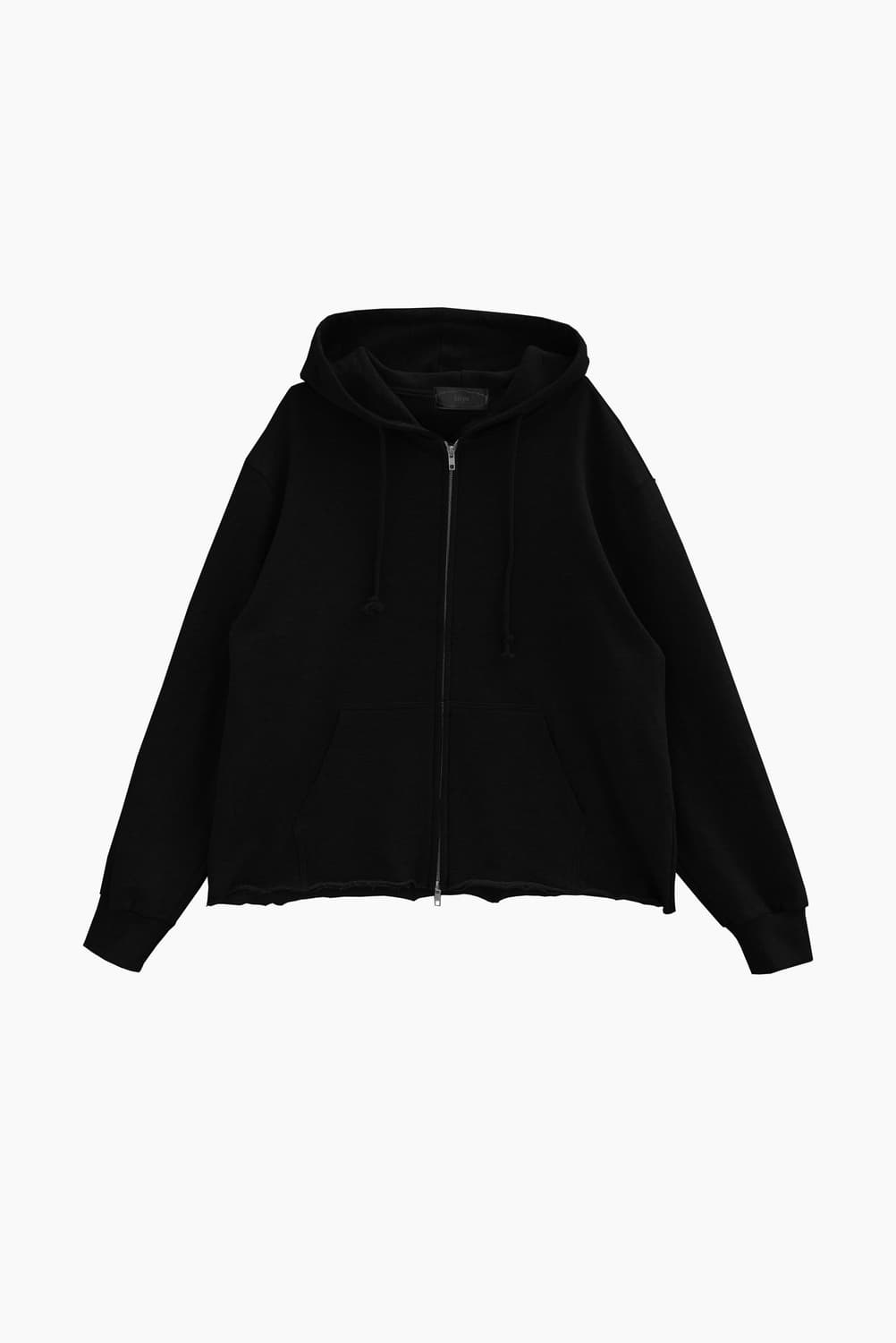 kiryu CUT OFF HOODIE ZIP UP_BLACK 상품이미지1