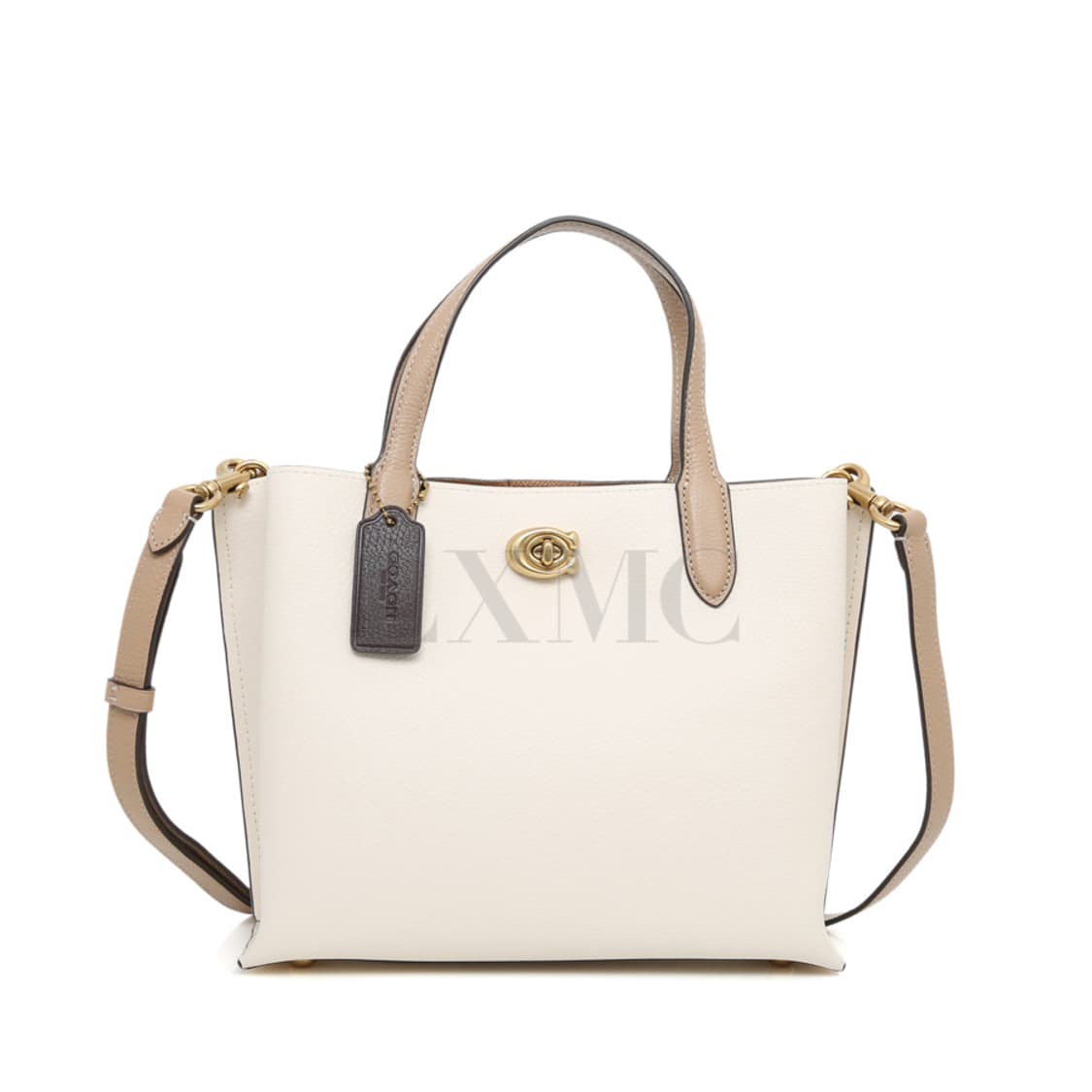 코치 윌로우 토트 24 화이트 컬러블럭 크로스 C8561 상품이미지1