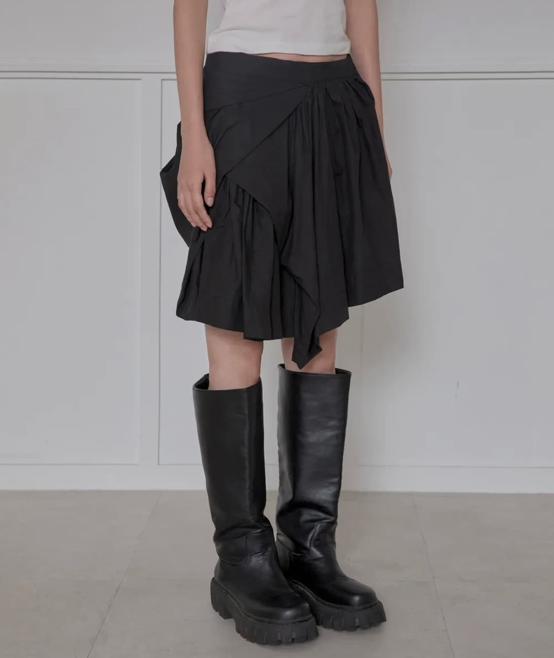 플레어업 Asymmetrical Draped Layered Skirt 상품이미지3
