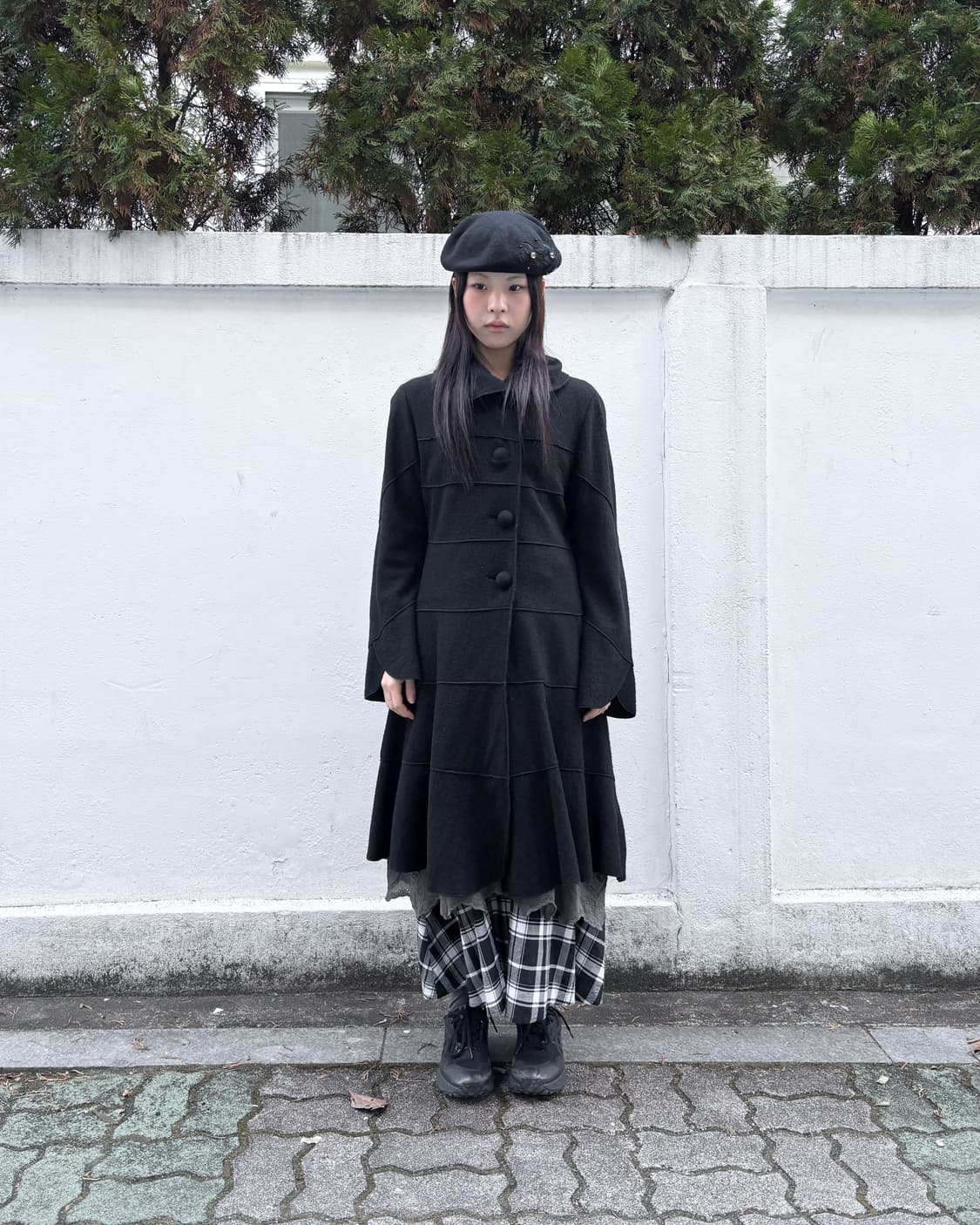 빈티지 라운드 카라 울 코트 상품이미지1