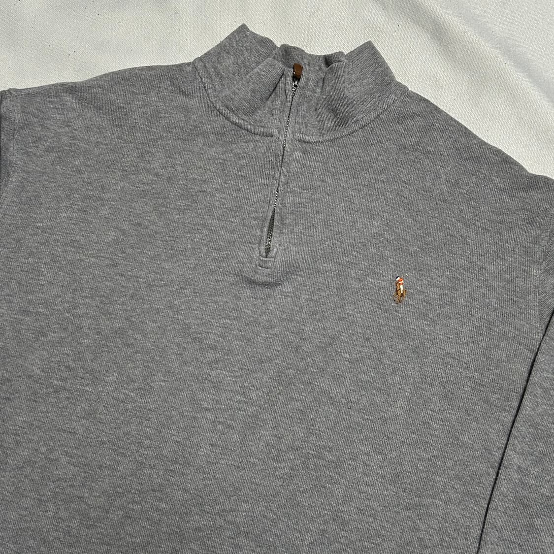 L 폴로랄프로렌 그레이 코튼 반집업 니트 상품이미지1