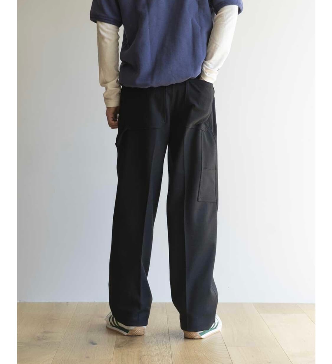 Neat 니트 페이크 플라노 페인터 팬츠 블랙   상품이미지2