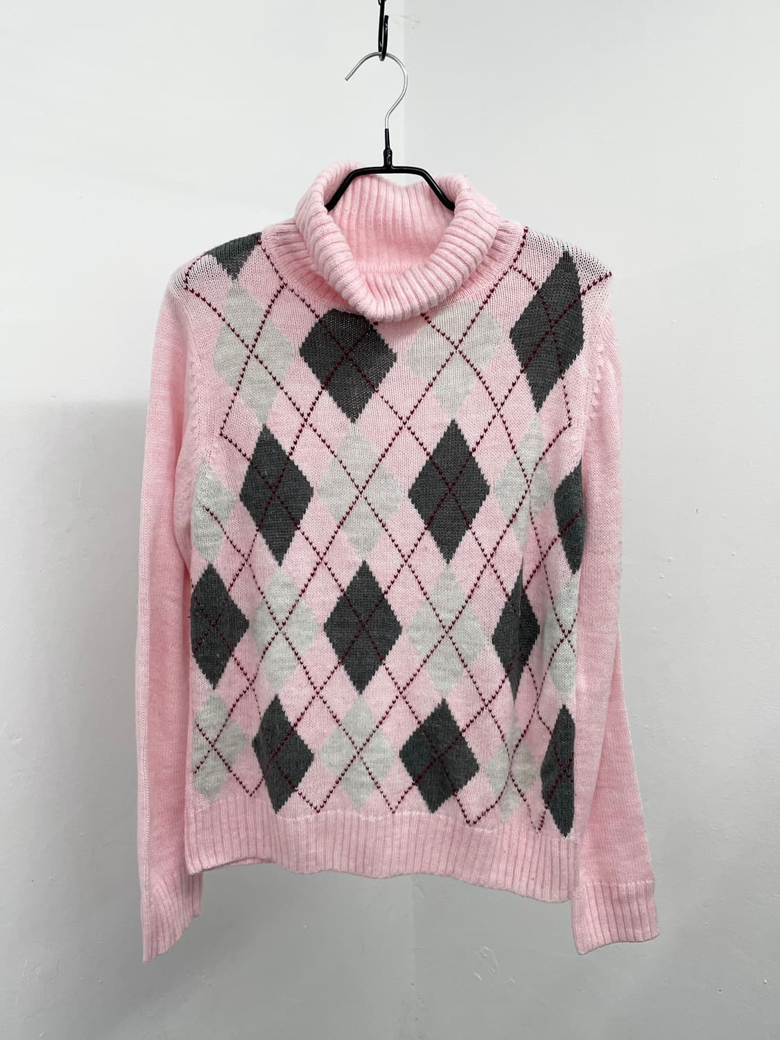 히메갸루 핑크 아가일 니트🎀 상품이미지6