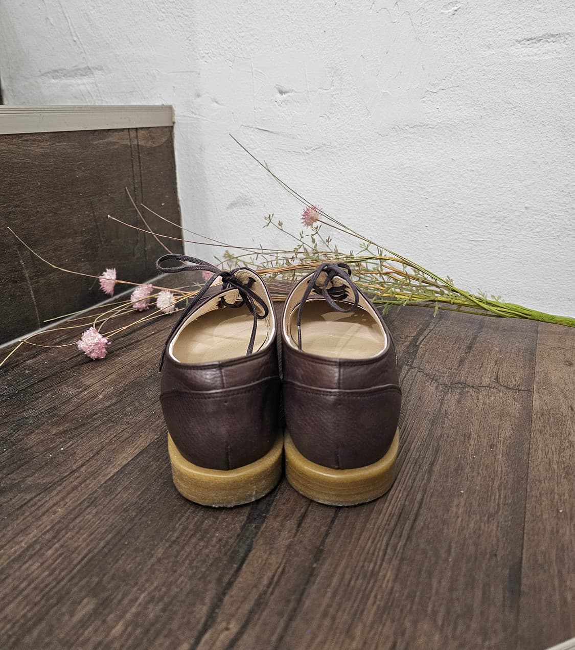 Chochotte 브라운 레더 레이스업 메리제인 슈즈(좁은발볼) 상품이미지8