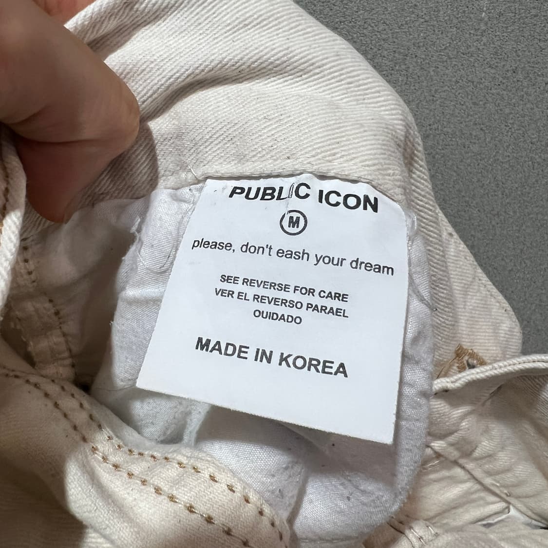 (M)퍼블릭 아이콘 크림 와이드 팬츠 상품이미지4