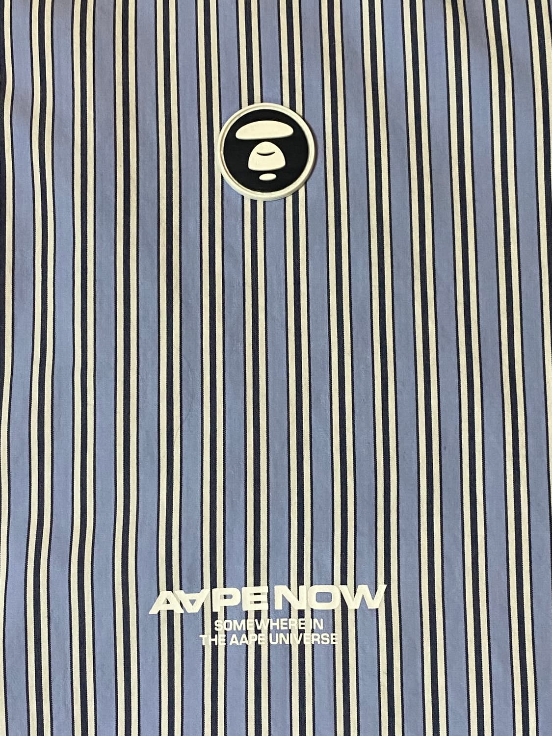 AAPE 에이프 베이프 나우 스트라이프 반팔 셔츠 라이트 블루 XL 상품이미지3