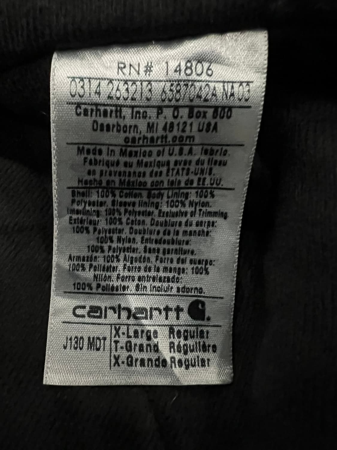 (XL) 칼하트 덕 액티브 후드자켓 J130 MDT 미드나잇 상품이미지5