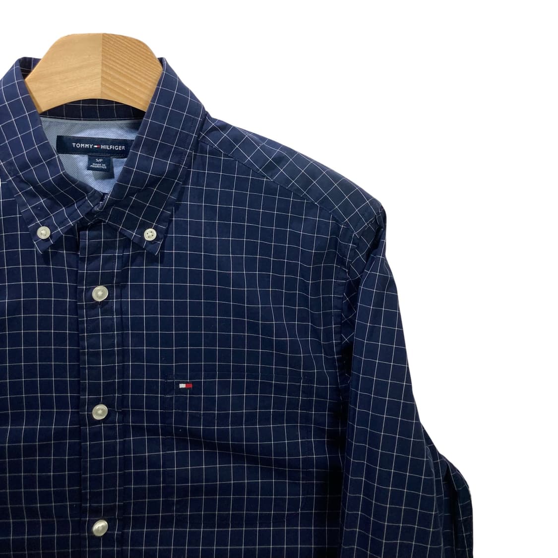 타미힐피거 딥블루 체크 셔츠 상품이미지3