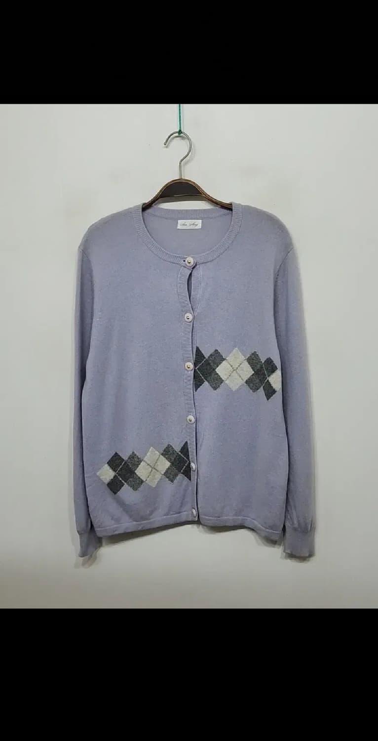 (L) 캐시미어 가디건 아가일 라운드 해외판  상품이미지1