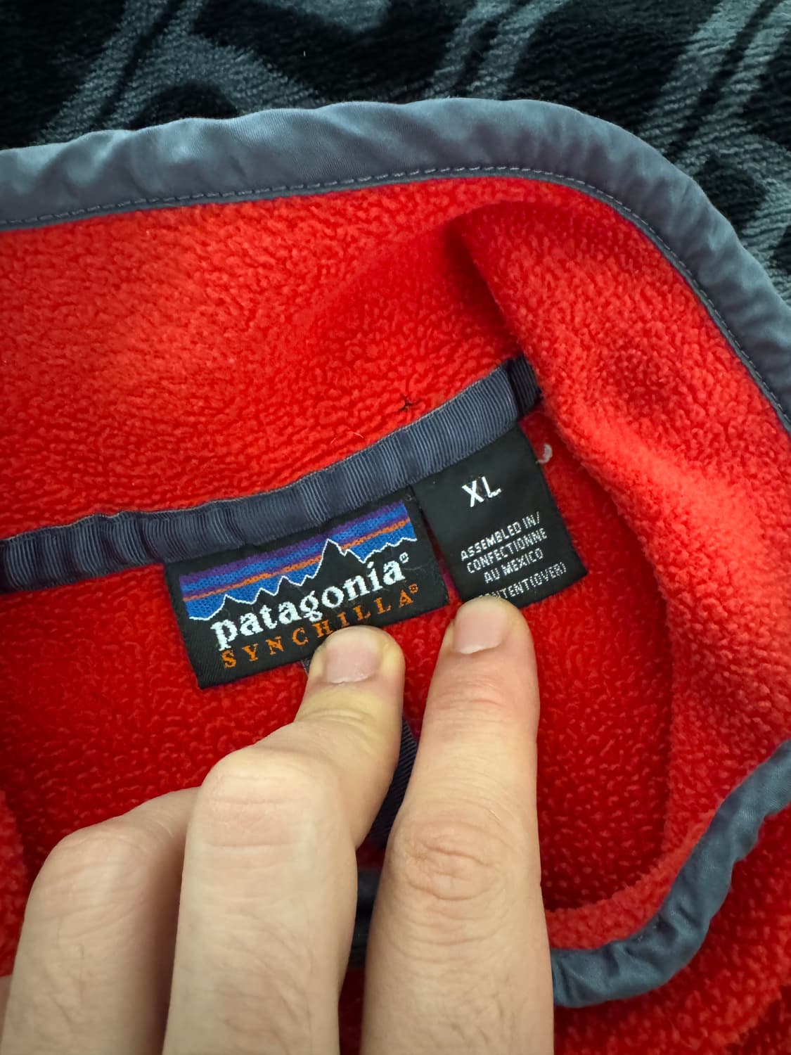 파타고니아 신칠라 스냅 티 풀 오버 레드 앤 블랙 메이드 인 멕시코 상품이미지5