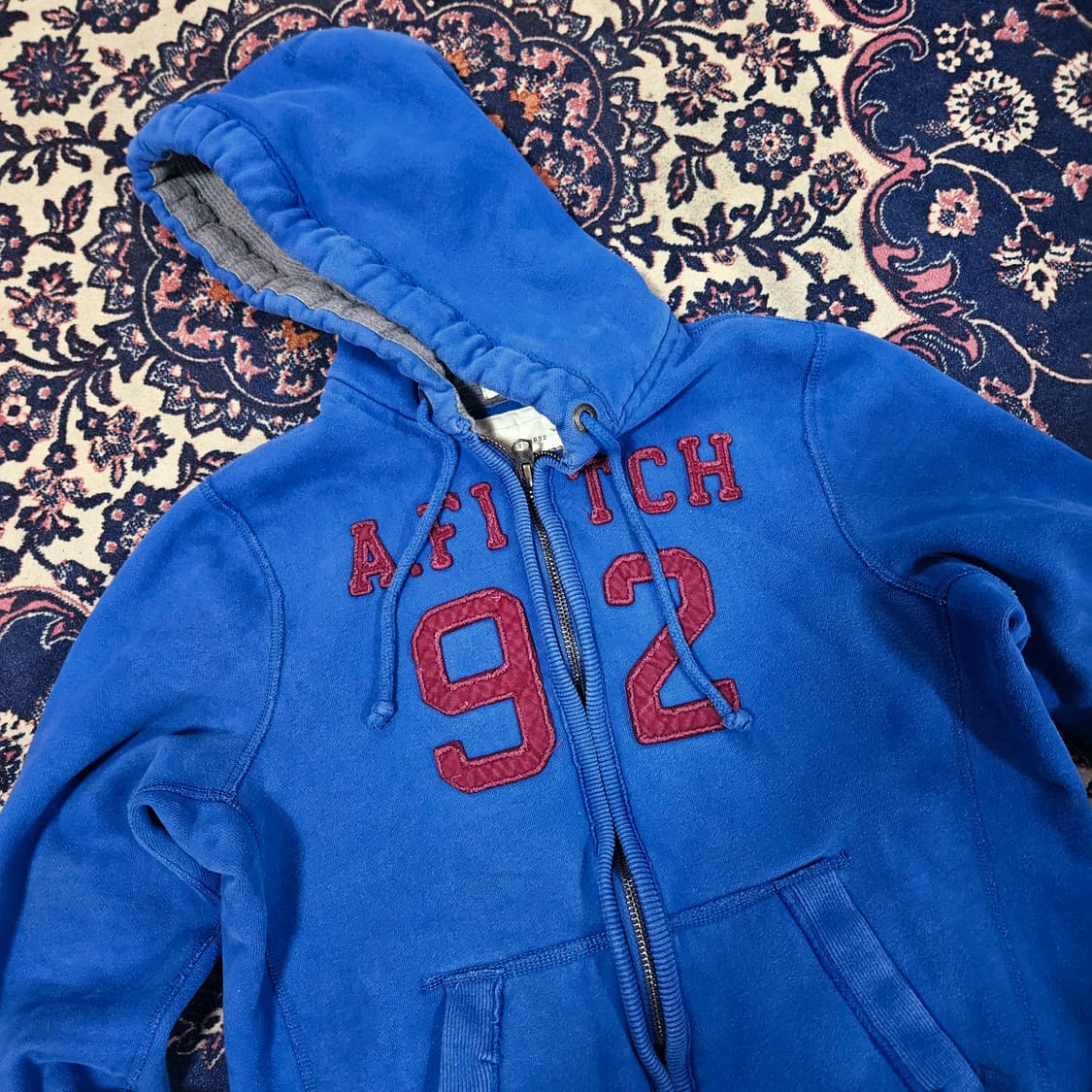 아베크롬비 Y2k 빈티지 블루 스펠아웃 후드집업 L size 상품이미지2