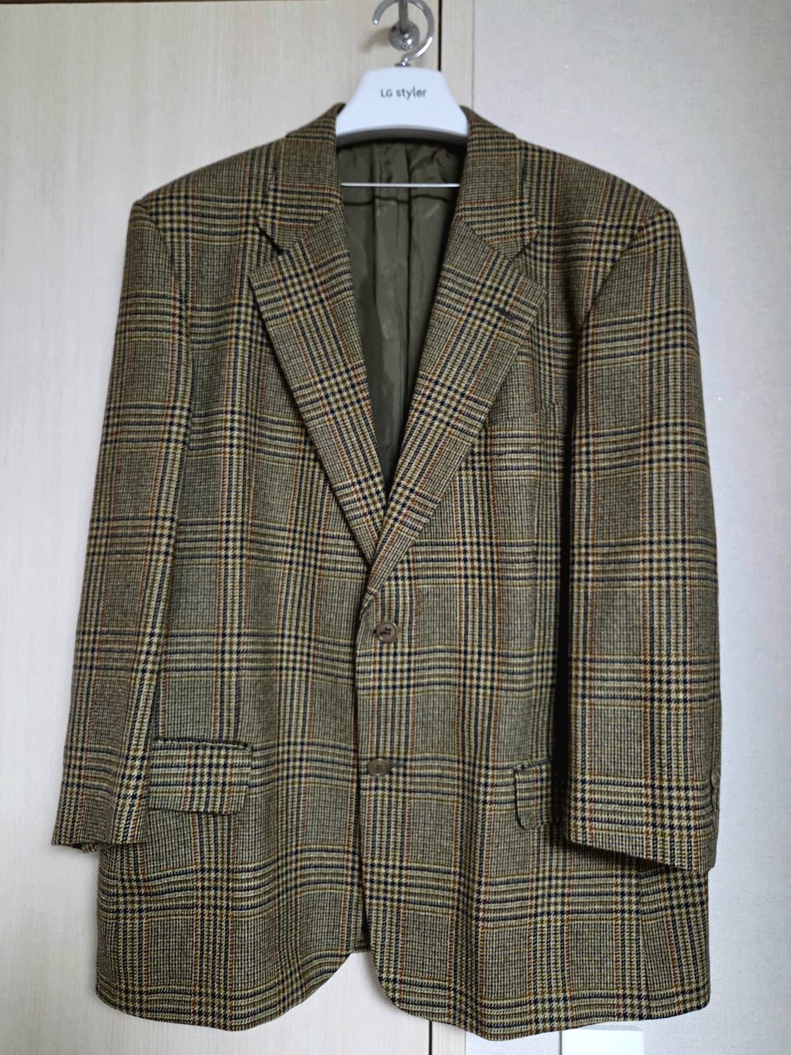 [GFT정품] 빈티지 발렌티노 우모 퓨어 울 체크 블레이저 상품이미지1