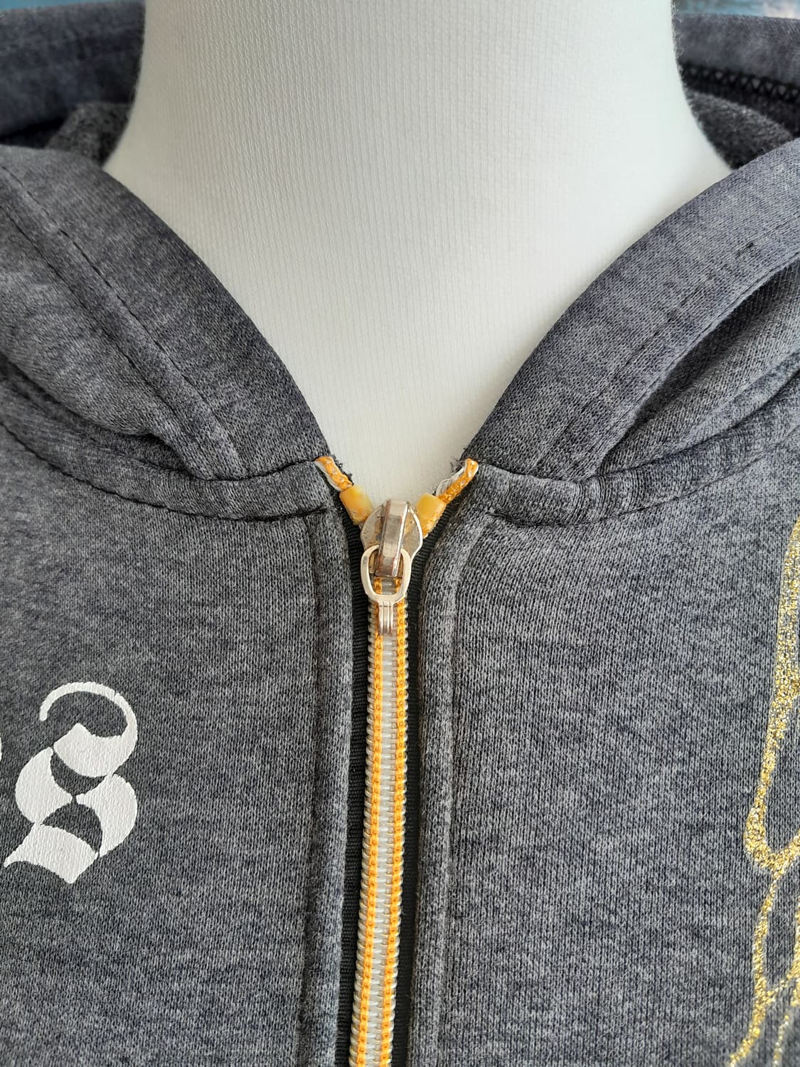 와투케 펑크 레터링 프린트 후드 집업 상품이미지8