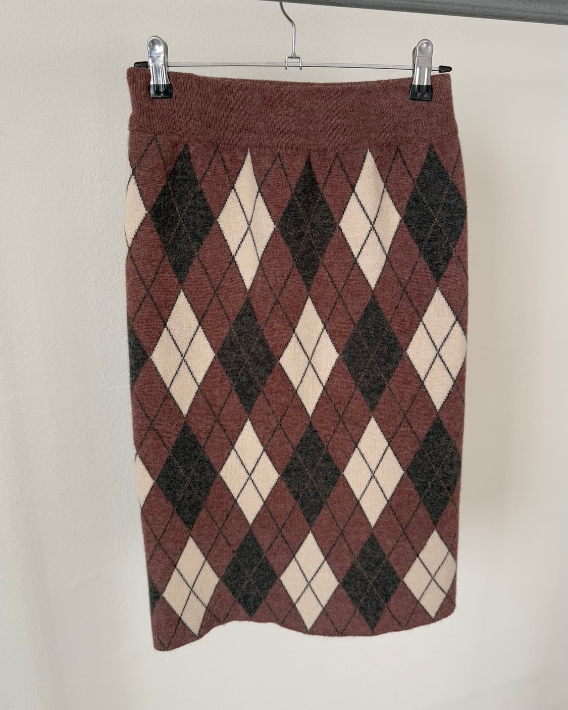 빈티지 아가일 니트 스커트 상품이미지5