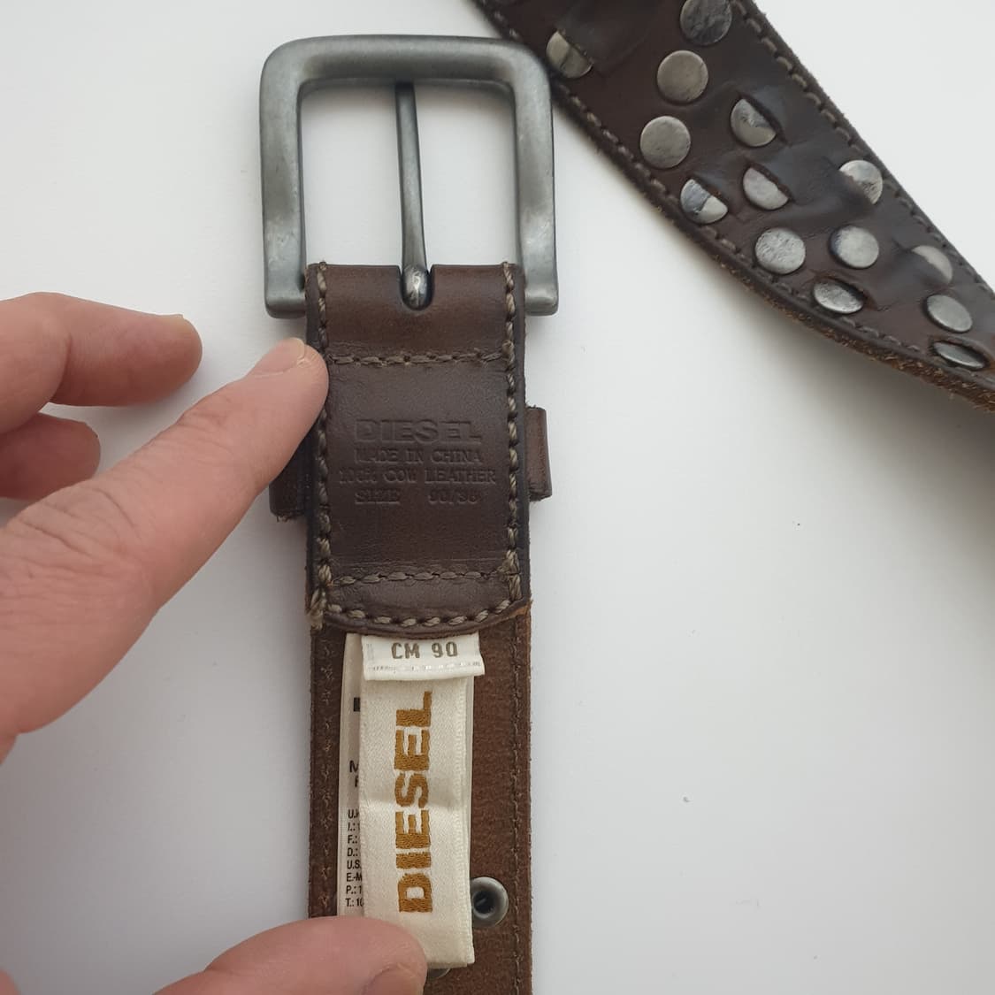 디젤 스터드 가죽 벨트 상품이미지3