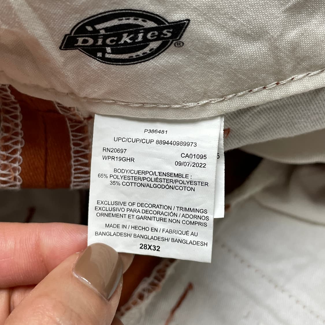 DICKIES 디키즈 빈티지 딥 오렌지 레귤러핏 워크 팬츠 A00866 상품이미지9