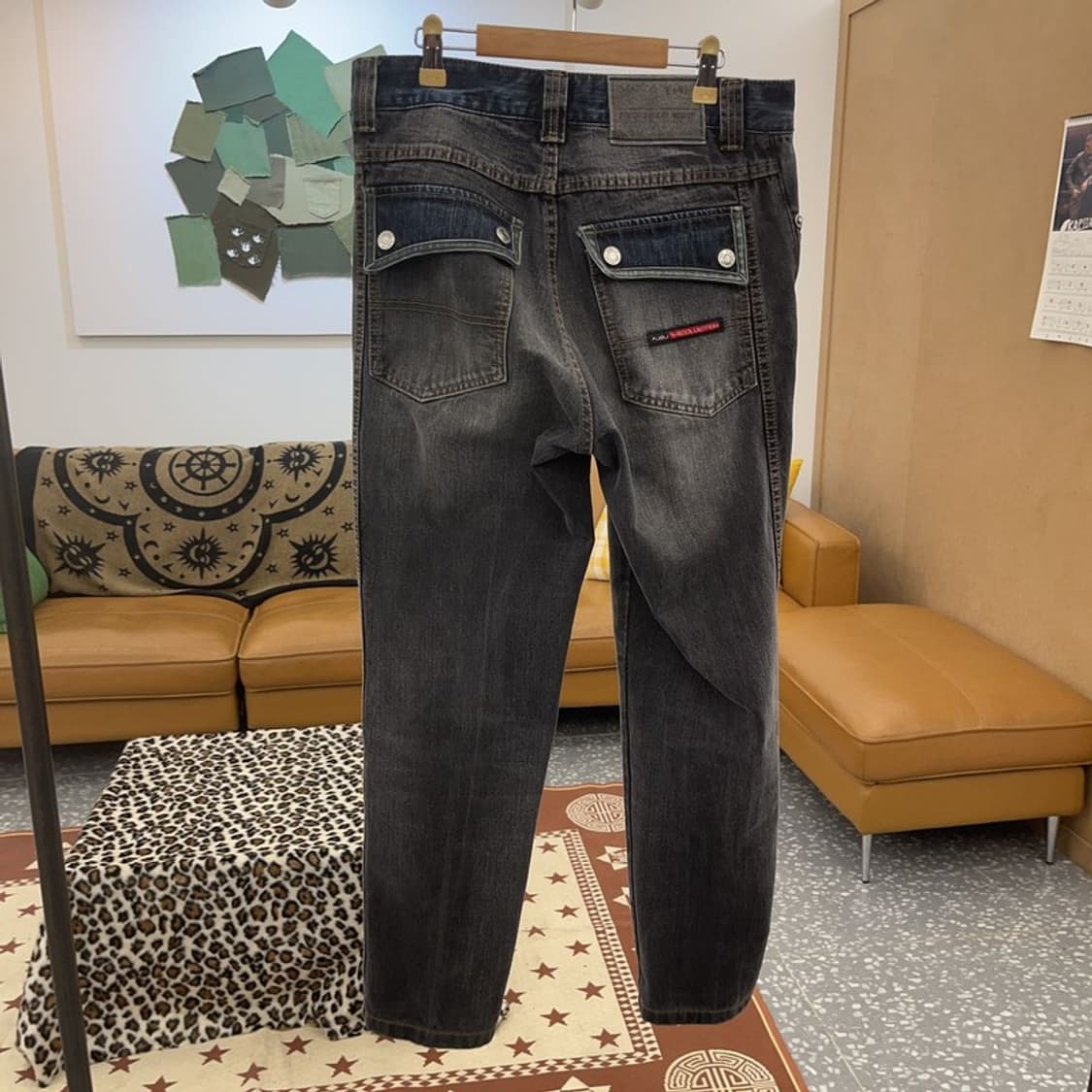 푸부 FUBU 올드스쿨 스트릿 버튼포켓 데님팬츠 31인치 C08877 상품이미지4