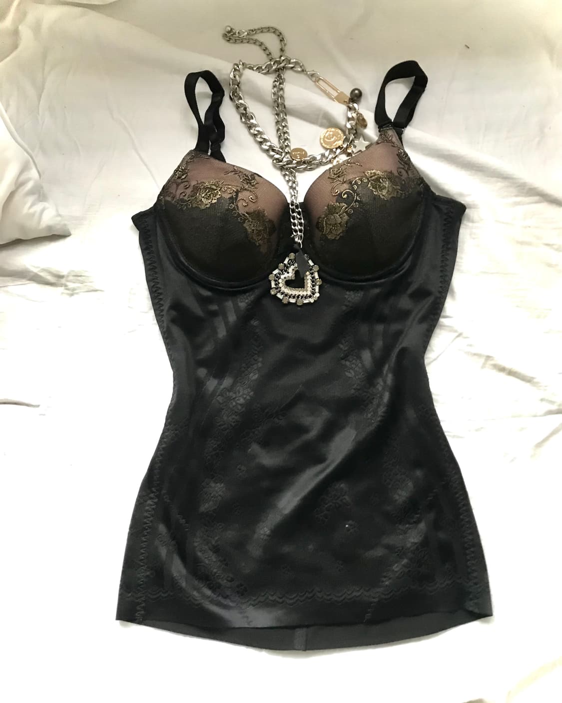 Black&Gold rose lace bra corset slip top 상품이미지1