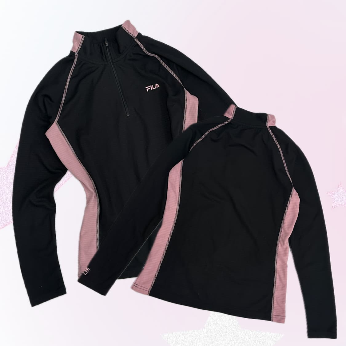 재팬 기능성 휠라 긴팔티셔츠 스포츠 스포티 반집업 아노락 트레이닝 상품이미지1