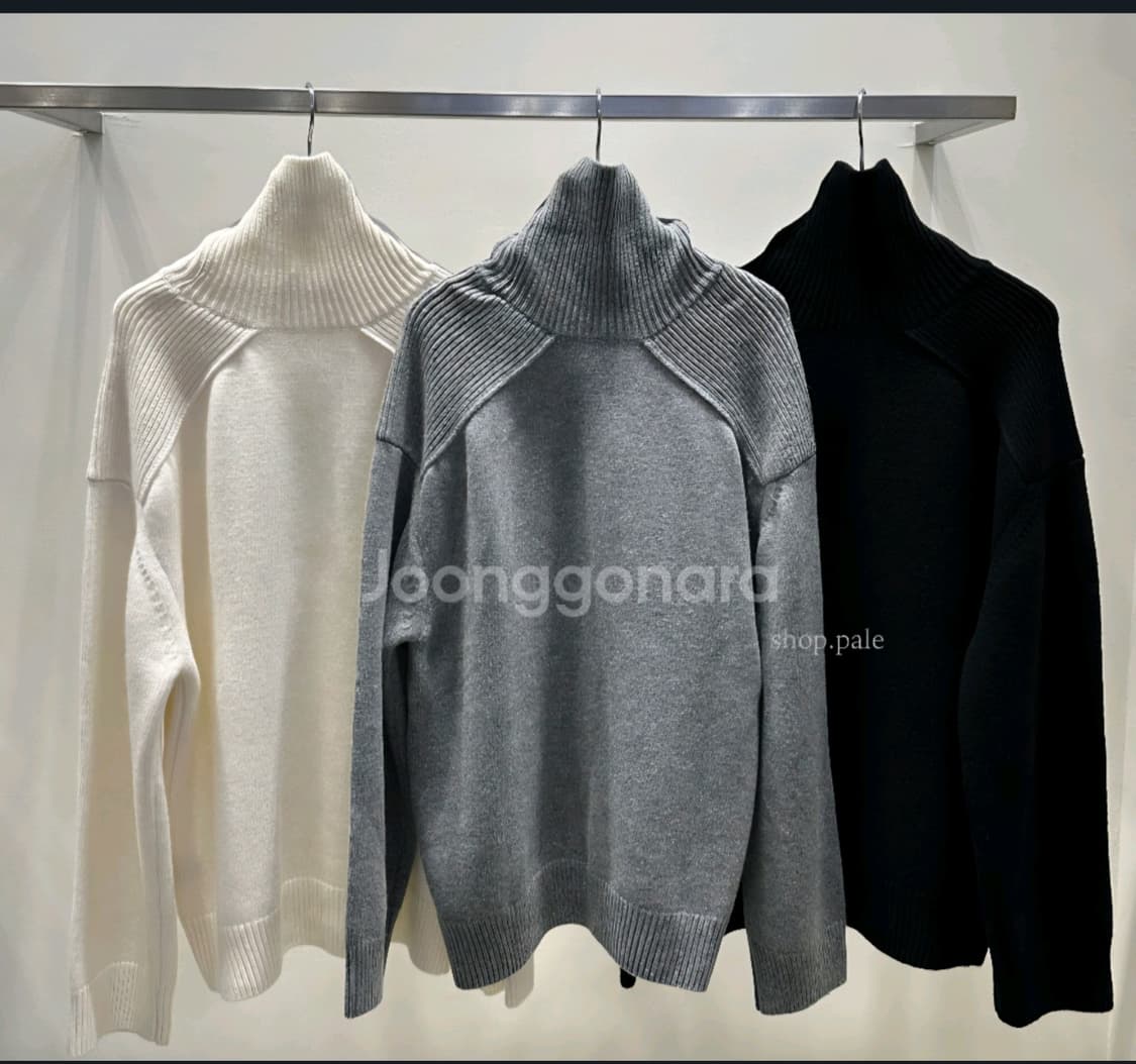 아웃핏 터들넥 캐시미어 오버핏 프리미엄 그레이색 상품이미지2