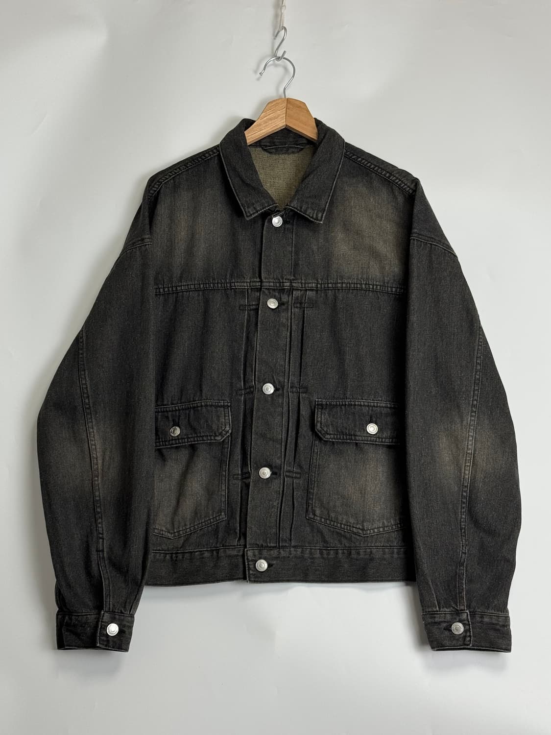 프릭스스토어 오버핏 2세대 데님 자켓 G잔 트러커 커버올 블랙 M 상품이미지2