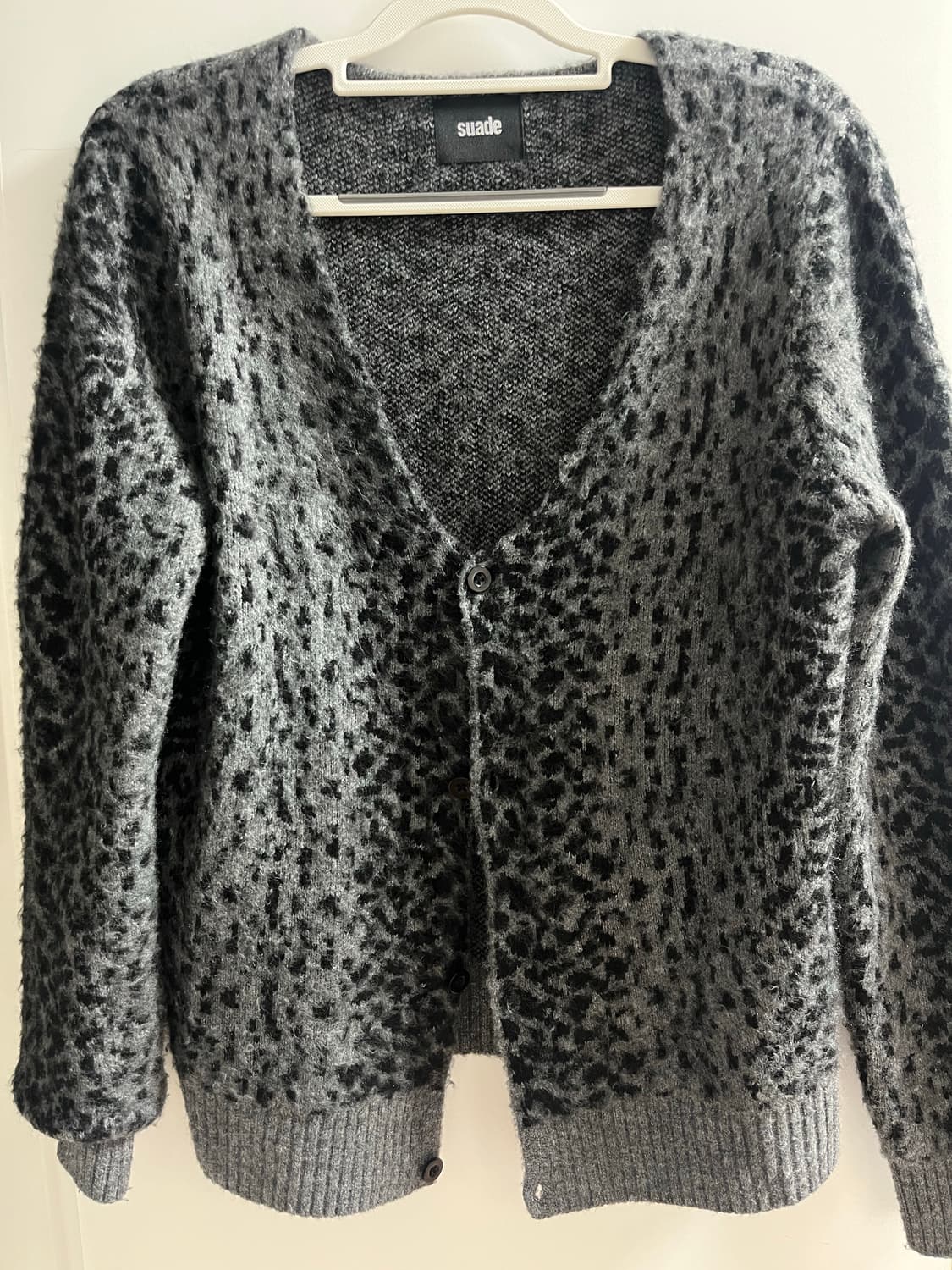 스웨이드 LEOPARD CARDIGAN [BLACK] 상품이미지2