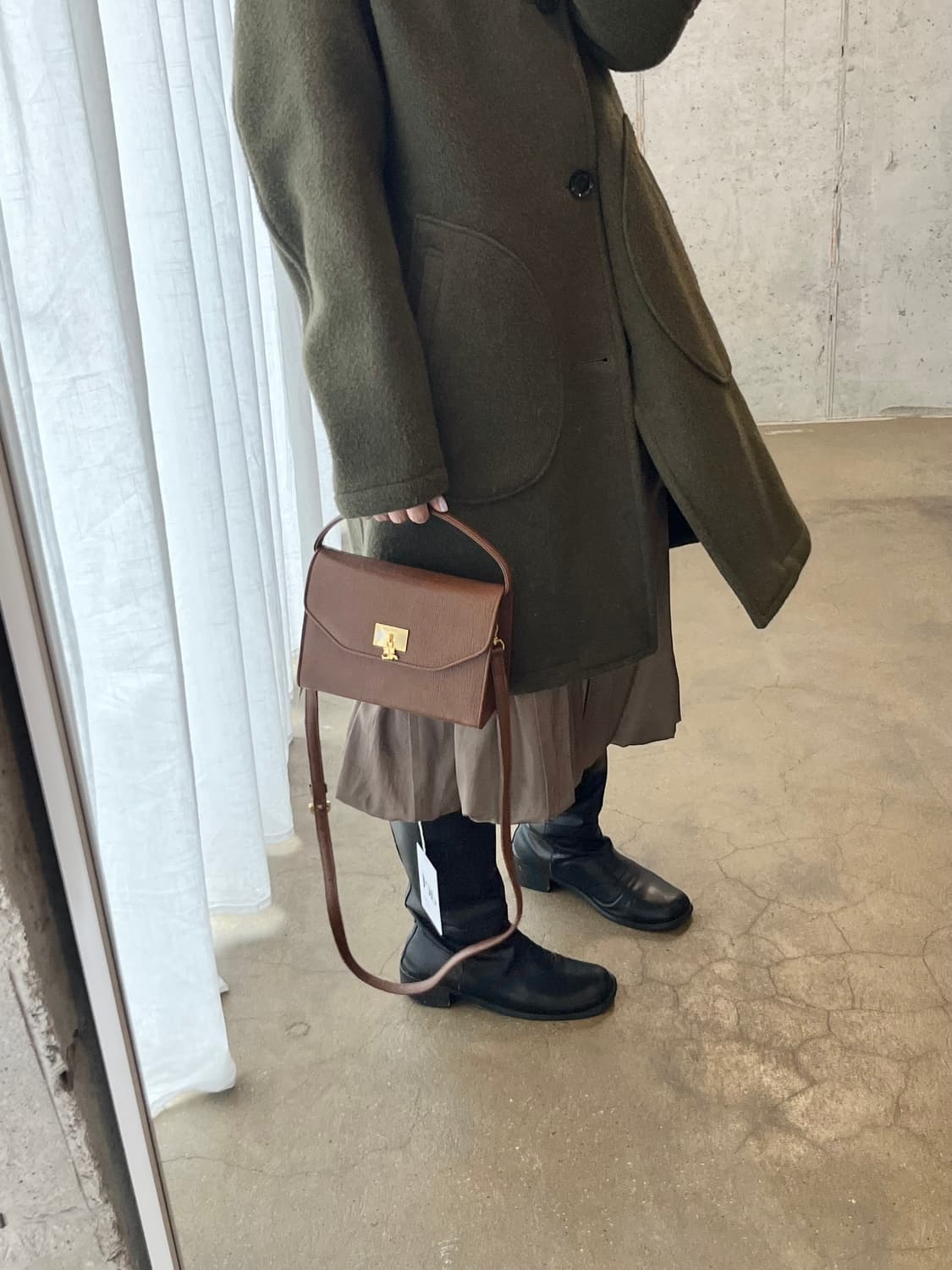 90s COURREGES 크로스바디백 미니 브라운 상품이미지2