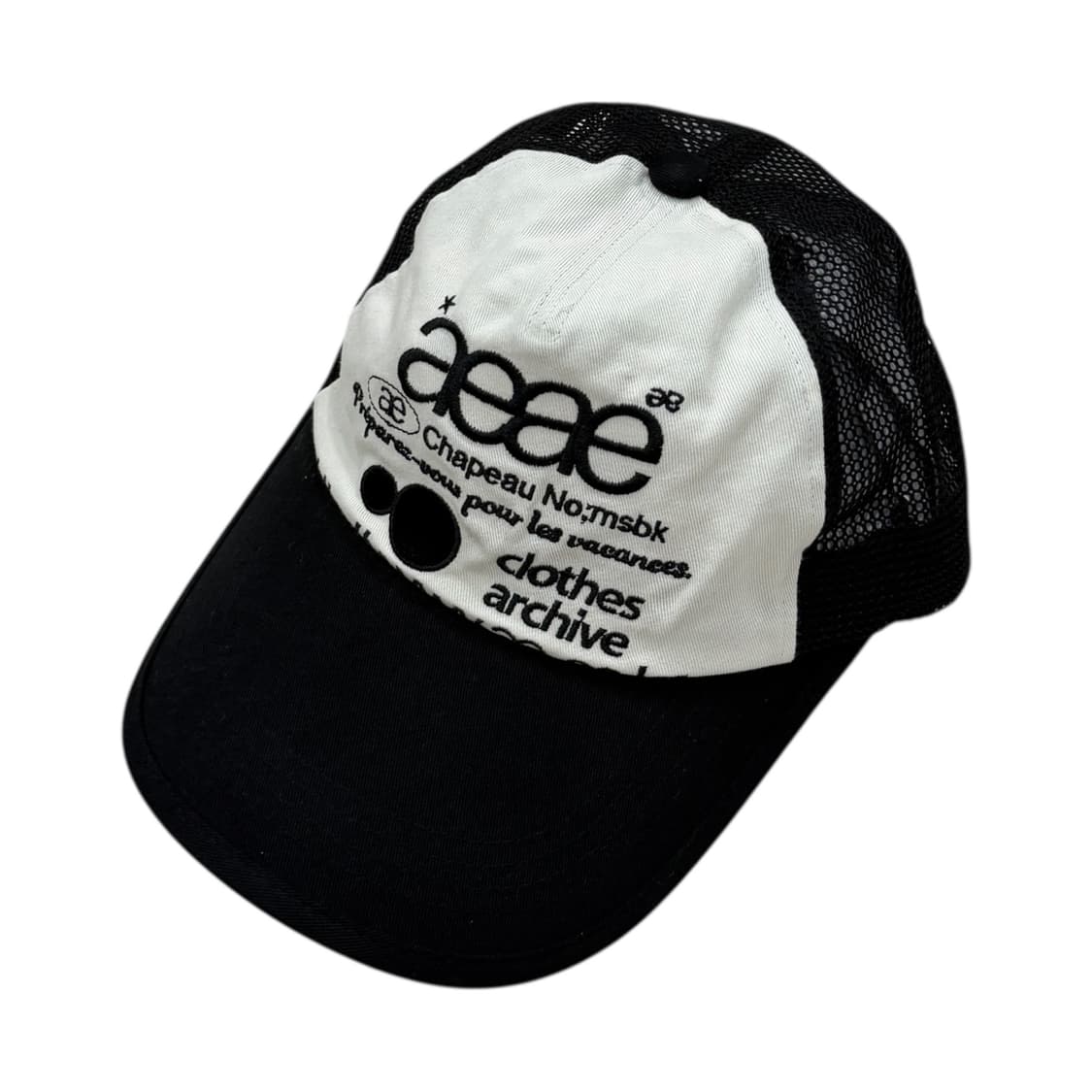 AEAE 에이이에이이 메쉬캡 볼캡 모자 화이트 블랙 상품이미지2