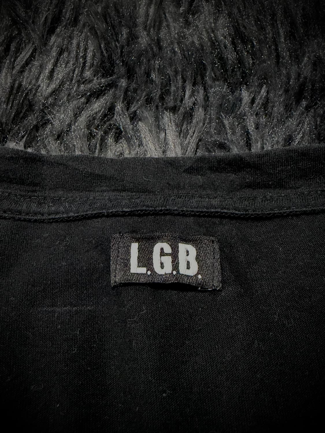 L.G.B 레터링 그리스도 모티브 프린팅 블랙 롱슬 상품이미지9