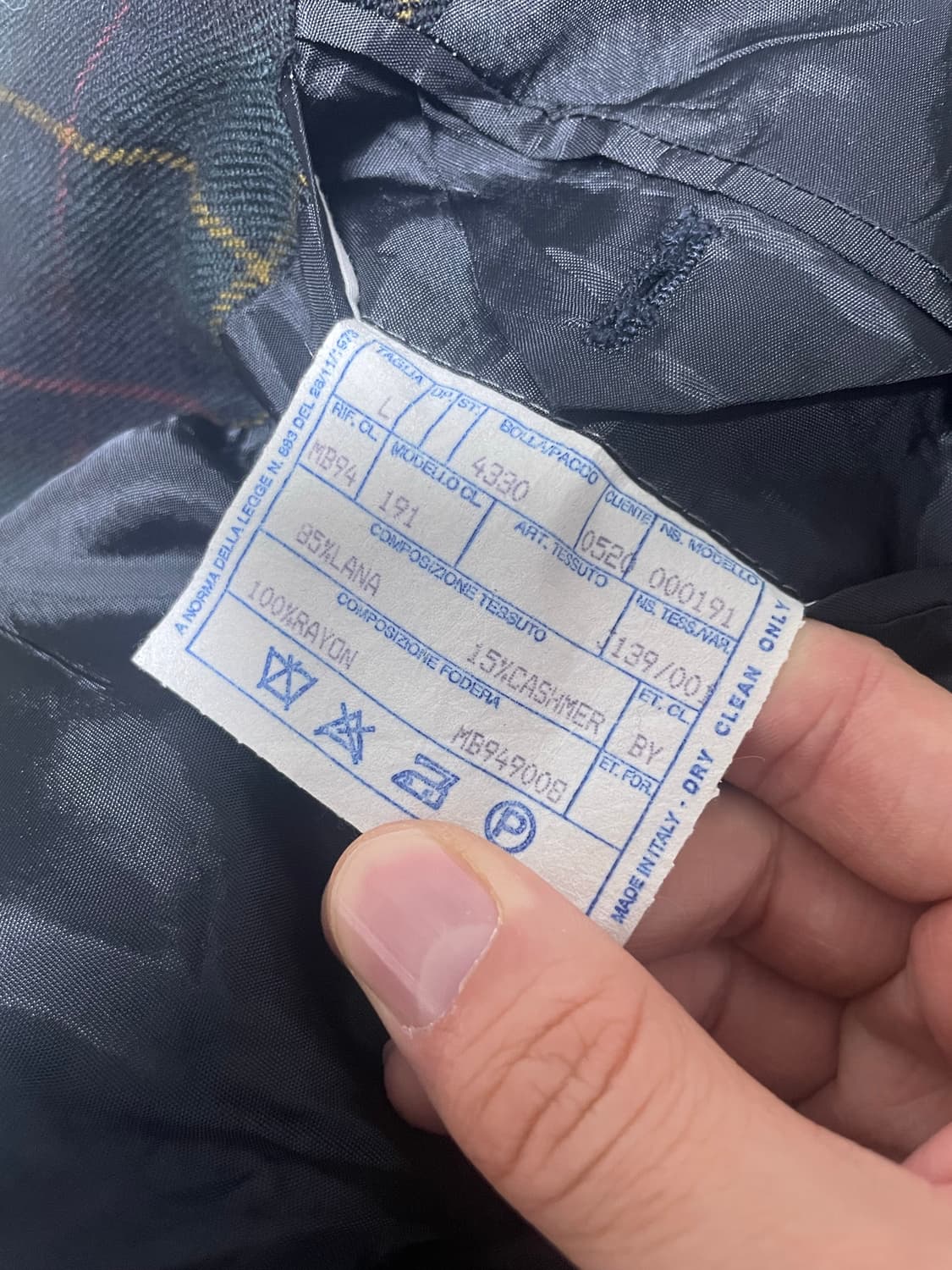 이태리제 faconable 110 체크 블레이저 상품이미지5