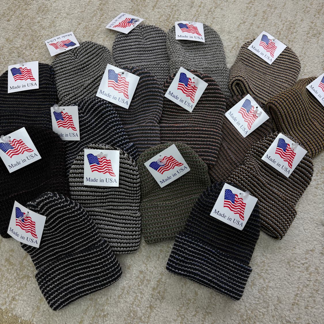 MADE U.S.A 니트 트위드 믹스 비니 모자 상품이미지1